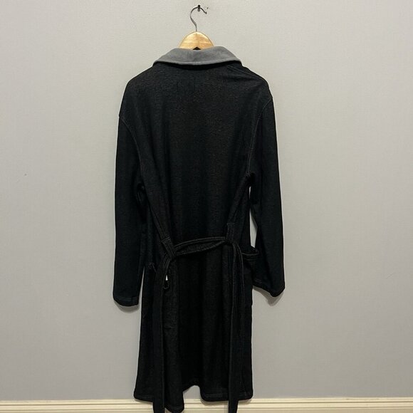 UGG Women's Gray Robe Sz M Soft Fleece Lined Shawl Collar Lounge Bathrobe Belted - Picture 5 of 9